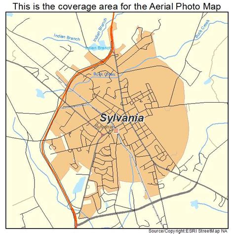aerial photography map  sylvania ga georgia