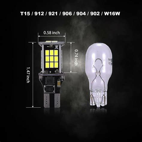 JDM ASTAR 2x 921 912 T10 T15 3020 SMD LED 6000K White Backup Reverse