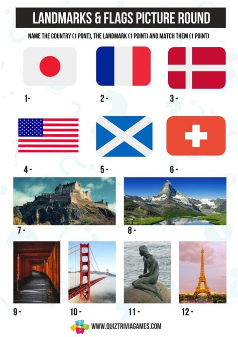6 Flags Of The World Picture Quiz Free And Printable Quiz Trivia Games
