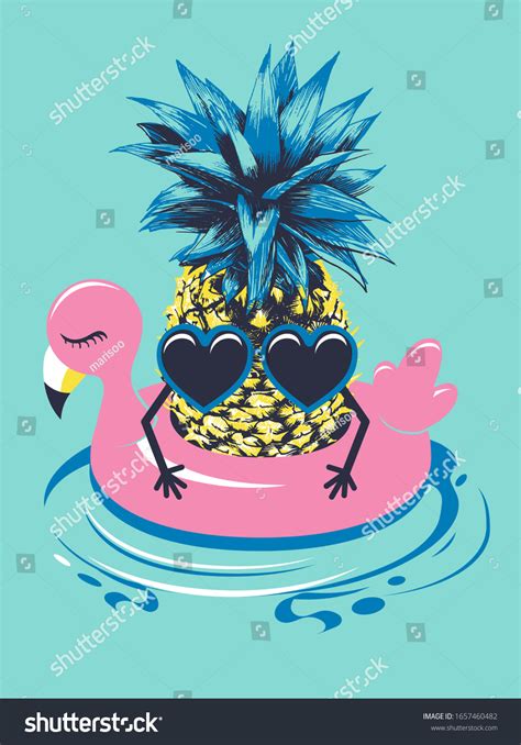 Cute Pineapple Sunglasses Floats On Pink Stock Vector Royalty Free 1657460482