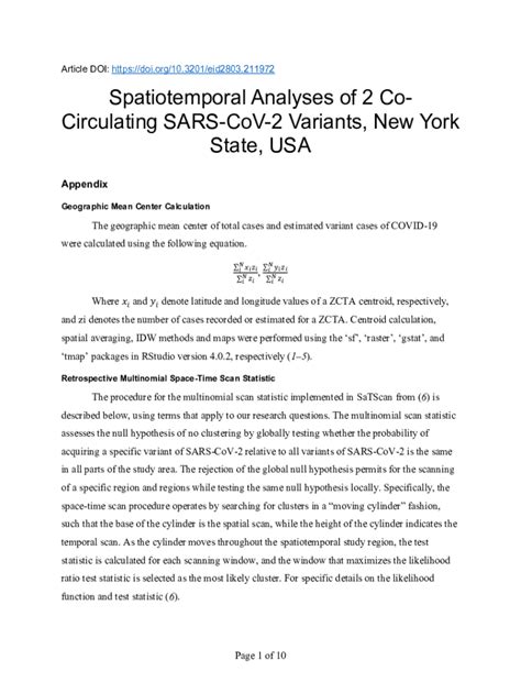 Fillable Online Spatiotemporal Analyses Of Two Co Circulating Sars Cov