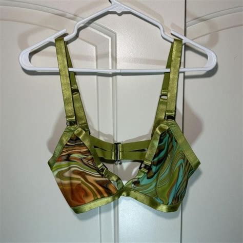 Dolls Kill Swim Dolls Kill Poster Grl Hypnotic Habits Green Bikini Top Large Rave