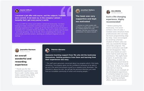 Frontend Mentor Responsive Testimonial Grid Section Using Tailwind