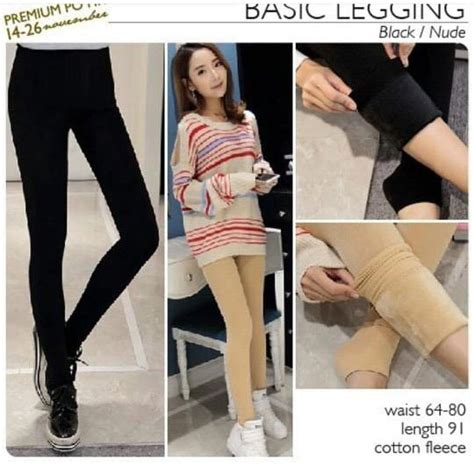 LEGGING WINTER FLEECE BULU NUDE Fesyen Wanita Pakaian Wanita
