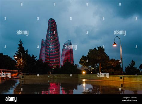 Night view of the Baku city Stock Photo - Alamy