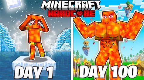 I Survived Days As A Lava Enderman In Hardcore Minecraft Youtube