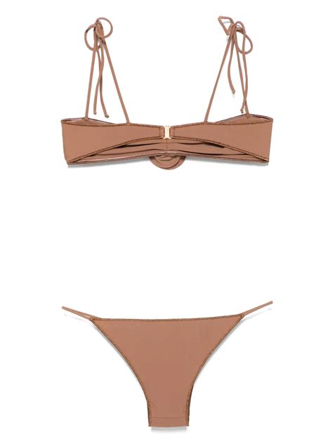La Reveche Leyla Bikini Set Brown Farfetch