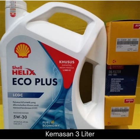 Jual Paket Oli Mobil Shell Helix ECO Plus 5W 30 3 Liter FIlter Oli