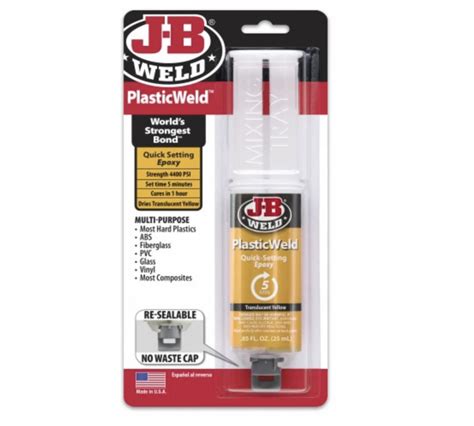 Jb Weld Plasticweld Quick Setting Plastic Epoxy 25 Ml Fixings Direct