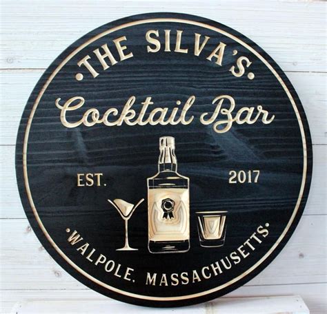 Cocktail Bar Bar Signs Personalized Bar Sign Personalized Etsy Personalized Bar Signs Bar