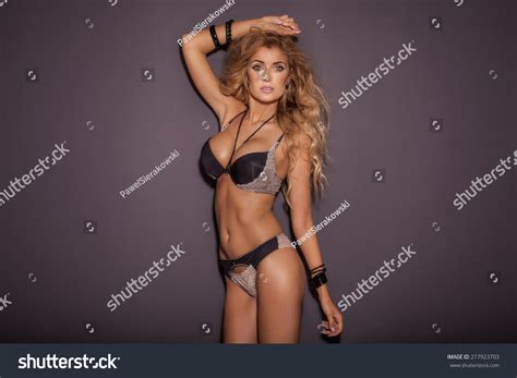 Sensual Blonde Woman Sexy Lingerie Long Stock Photo 217923703 Shutterstock