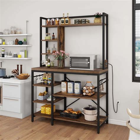 Free Shipping Dextrus Tier Kitchen Bakers Rack With Power Outlets