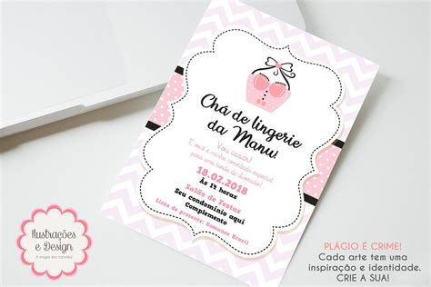 Convite Digital Chá de Lingerie Elo7 Produtos Especiais