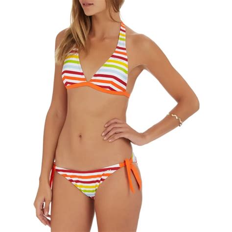 Top Quality Bikinis Women Rainbow Print Bikini Women Swimsuits Brazilian Halter Top Bikini