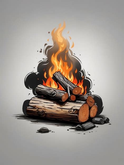Premium Ai Image Burning Wood