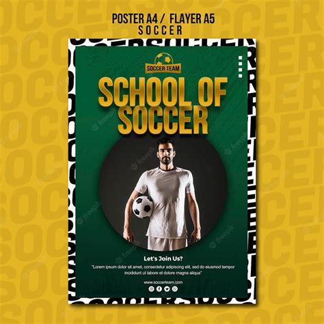 Free Psd School Of Soccer Poster Template