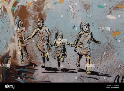 Children Running Holding Hands Stock Photo Alamy