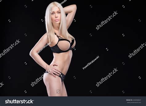 Sensual Blonde Woman Elegant Lingerie Posing Stock Photo Shutterstock