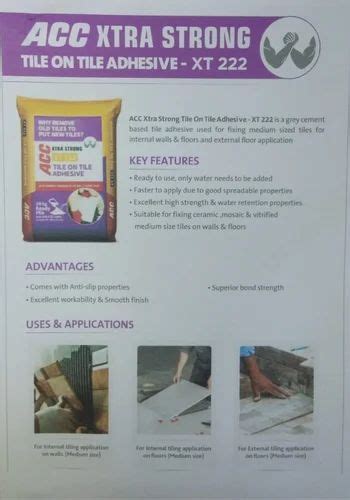 ACC XTRA STRONG TILE ON TILE ADHESIVE XT 222 At Best Price In Coimbatore