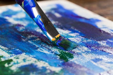 Painted With Oil Paints The Picture Of Nature Stock Image Image Of