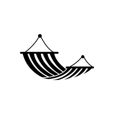 Hamac Icône Vector Illustration Logo Modèle Vecteur Premium