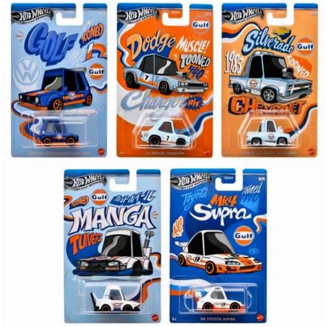 HOT WHEELS GULF TOONED SERIES CHEVY SILVERADO VOLKSWAGEN GOLF MK1 DODGE CHARGER MANGA SUPRA