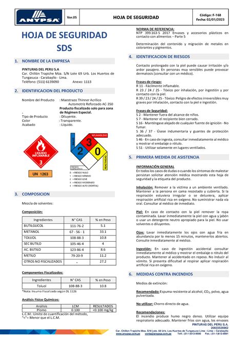 Maestraso Thinner Acrilico Automotriz Reforzado AC 350 Fiscali Ver