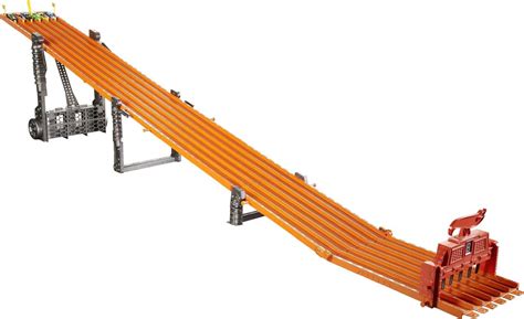 Hot Wheels Track Set With 6 1 64 Scale Toy Cars And 6 Lane Race Track Includes Track Storage