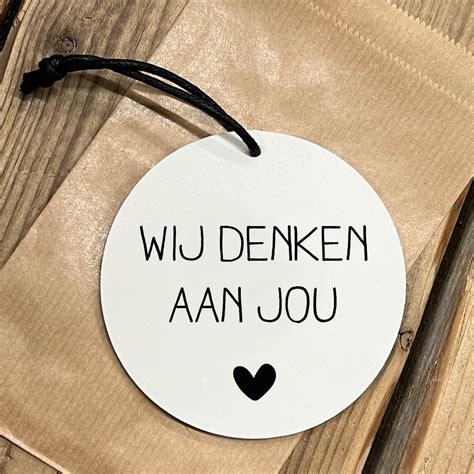 Minigift Ronde Hanger Wij Denken Aan Jou Mini Pendant Enger