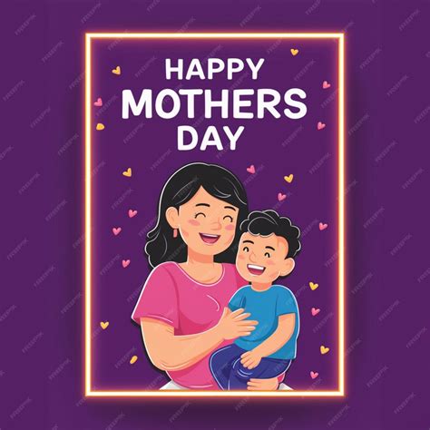 Premium Photo Happy Mothers Day Poster Design Template