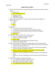 Practice Exam 1 Docx Page 1 Of 7 MCB 3020C PRACTICE EXAM 1 1 Which