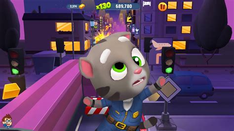 Talking Tom Gold Run New Gameplay Walkthrough Officer Tom Part