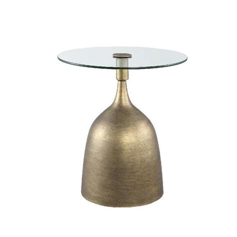 PTMD Collection PTMD Side Table Leia 40x40x46 Cm Glass Gold