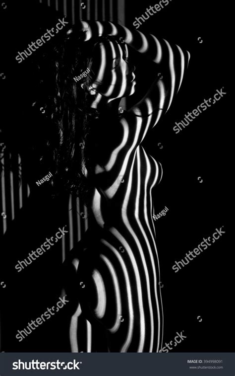 Body Nude Woman Black White Zebra Stock Photo Shutterstock