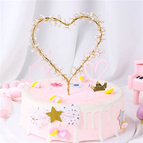 Heart Shaped Cake Toppers Lighted