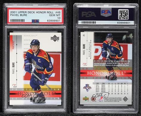 Upper Deck Honor Roll Pavel Bure Psa Gem Mint Hof Ebay