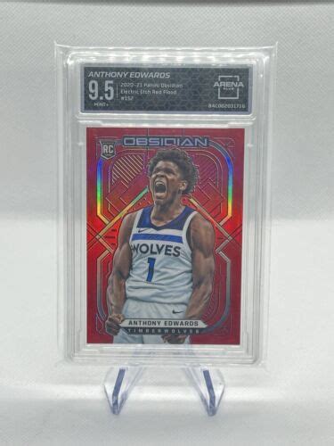 Anthony Edwards Obsidian Electric Etch Red Flood Rookie Ac