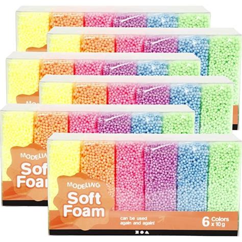 Soft Foam Modellervoks 6x60g Ass Farver Lomax