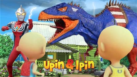 Upin Ipin Takut Ada Tirex Dinosaurus Kapten Am3rika Besi Berotot