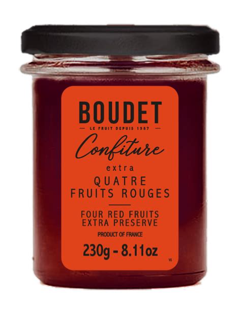 Confiture Extra Quatre Fruits Rouges Bocal G