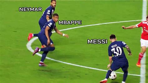 Lionel Messi Tiki Taka Goal With Neymar Mbappe Vs Benfica YouTube