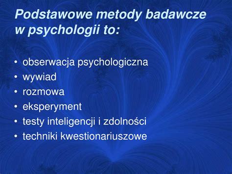 Ppt Podstawowe Metody Badawcze W Psychologii Powerpoint Presentation