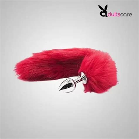 RED FOX TAIL STAINLESS STEEL ANAL PLUG BUTT PLUGS Adultscare