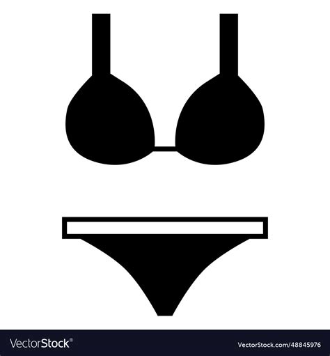Flat Black Bikini Underwear Royalty Free Vector Image