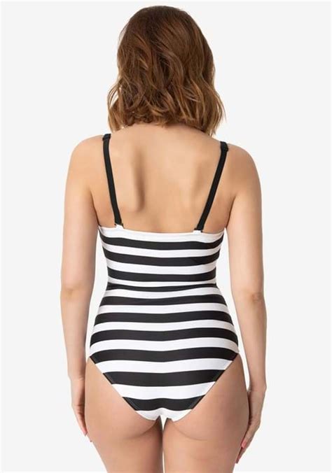 Barbie X Unique Vintage One Piece Black White Bathing Suit