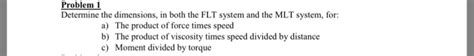 Solved Determine The Dimensions In Both The FLT System And Chegg