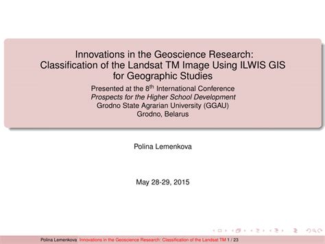 Pdf Innovations In The Geoscience Research Classification Of The