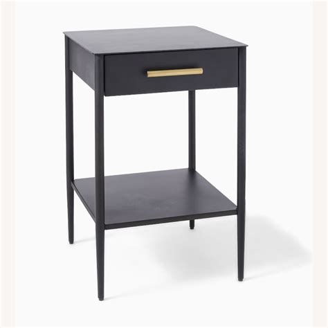 West Elm Set Of Black Metal Nightstands AptDeco