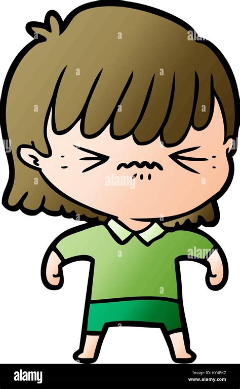 annoyed cartoon girl Stock Vector Image & Art - Alamy