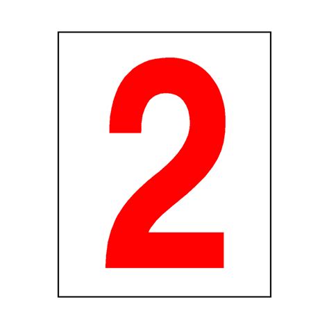 Number 2 Sign Red